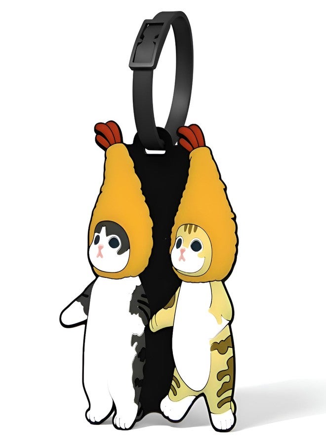 ANINIUCN Luggage Tags for Suitcases - Cute Cat Cartoon Bag Tag with Funny Animal Design, Durable Travel ID Identifier for Suitcase & Backpack, Unique Baggage Label Gift for Men, Women, Kids - Image 1